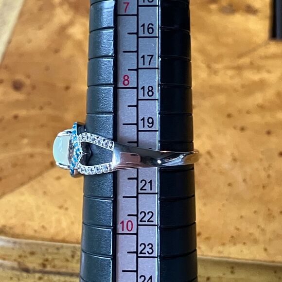 Natural Ethiopian Opal Sterling Silver Ring Size 9 - Picture 8 of 9